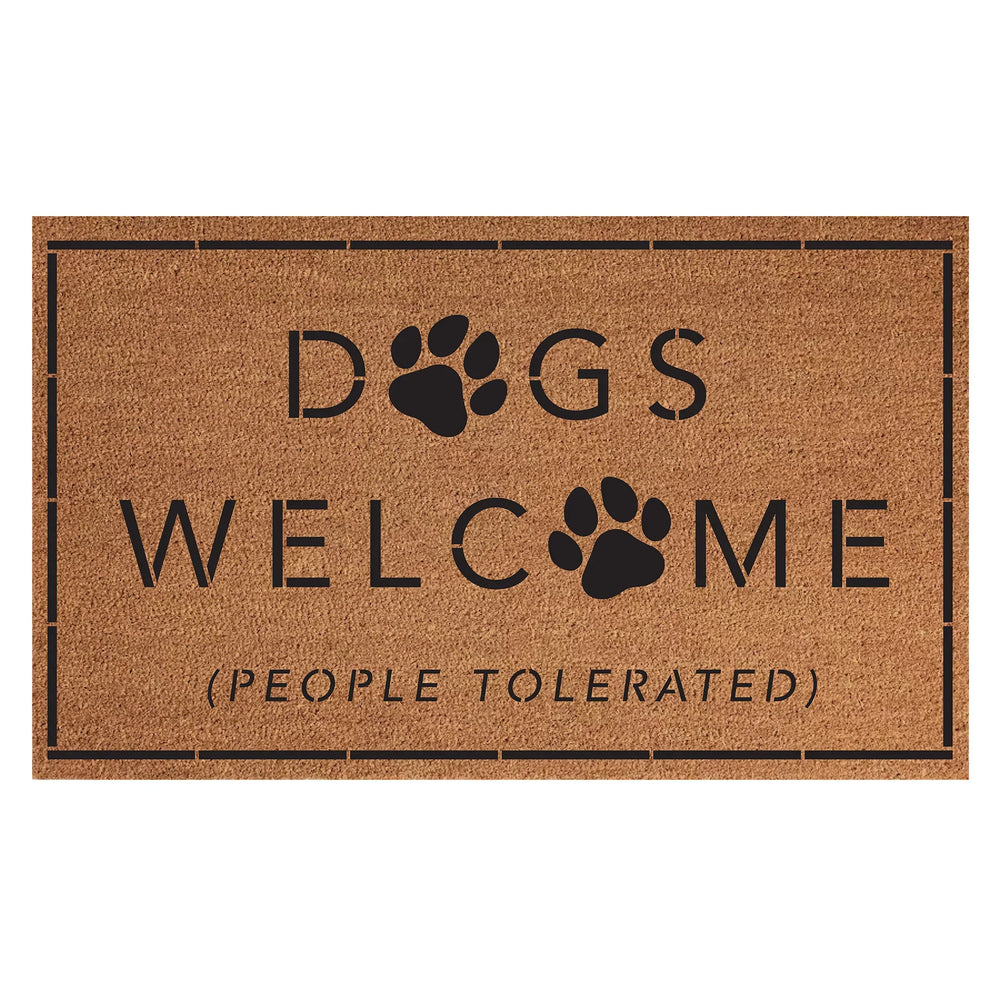 Dogs Welcome (People Tolerated) / 18x30 Indoor/Outdoor Coir Mat