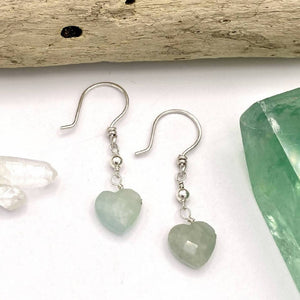 
                  
                    Load image into Gallery viewer, Aquamarine Heart Earrings
                  
                