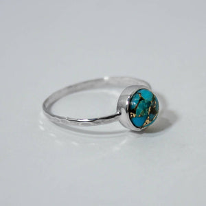 
                  
                    Load image into Gallery viewer, Copper Turquoise Bezel Sterling Silver Ring
                  
                