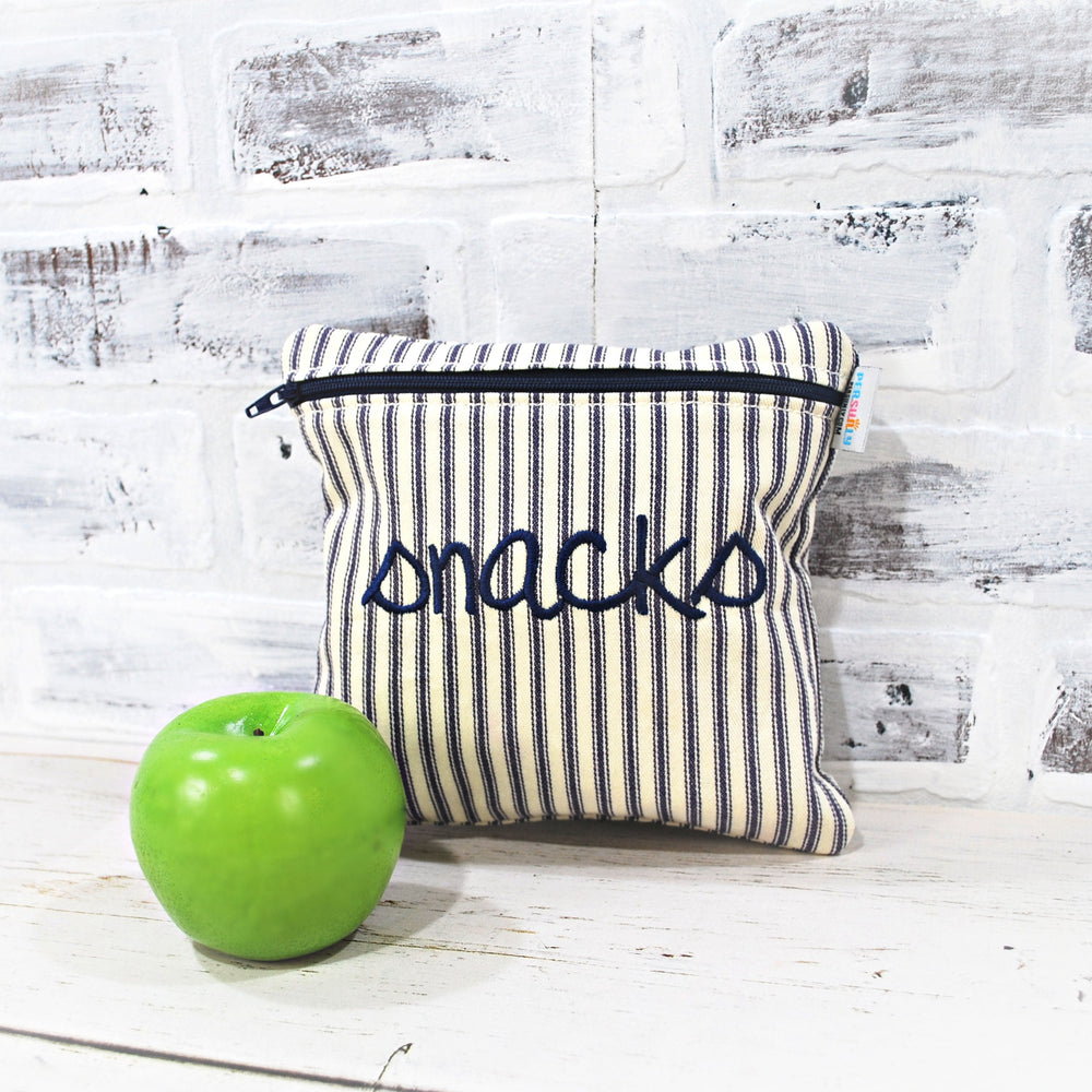 Pin Stripe Personalized Reusable Food Bag