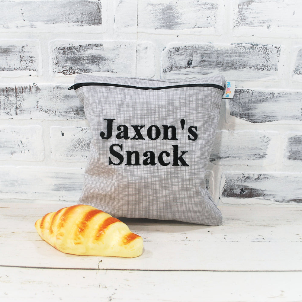 Gray Personalized Reusable Food Bag