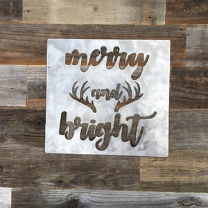 
                  
                    Load image into Gallery viewer, Rustic Home, Merry and Bright Sign, Farmhouse, Metal Words, Kitchen Wall Decor, Home Decor, Farmhouse Sign
                  
                