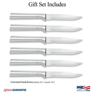 
                  
                    Load image into Gallery viewer, Six Serrated Steak Knives Gift Set - Black
                  
                
