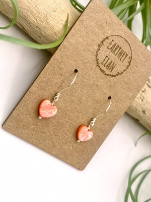 
                  
                    Load image into Gallery viewer, Pink Shell Heart Earrings
                  
                