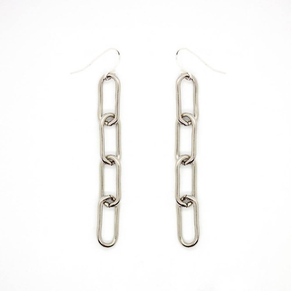 
                  
                    Load image into Gallery viewer, Long Paperclip Chain Earrings
                  
                