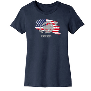 
                  
                    Load image into Gallery viewer, flag football womens tee NAVY
                  
                