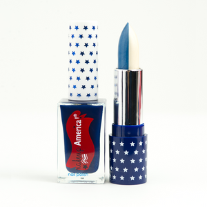 
                  
                    Load image into Gallery viewer, Sister Set: &amp;quot;Lady Liberty Stands United&amp;quot;  Split Blue/White Lipstick + Navy Nail Polish)
                  
                