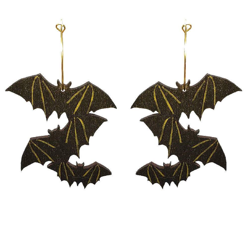 Shimmery Bat Hoops