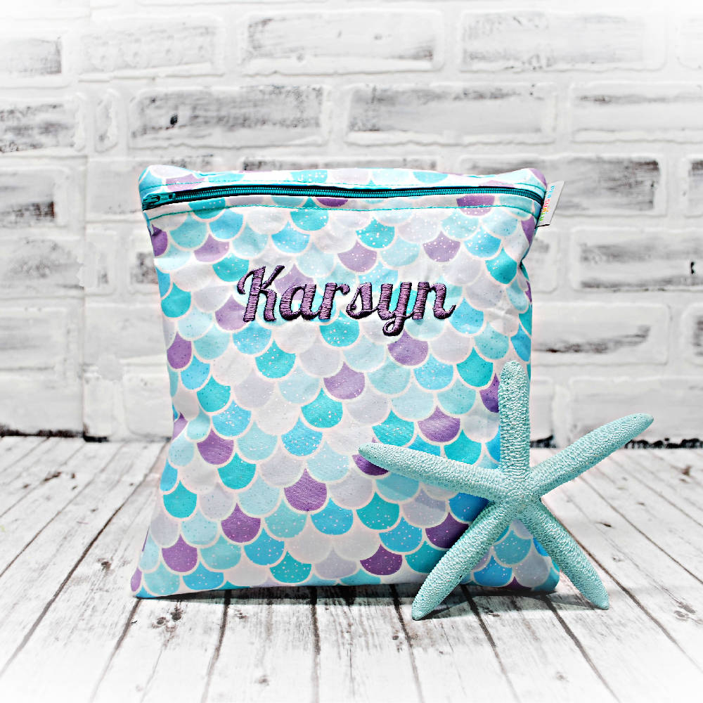 
                  
                    Load image into Gallery viewer, Pastel Mermaid Scales Personalized Reusable Food Bag
                  
                