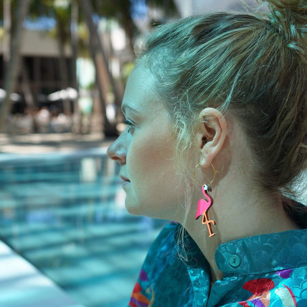 
                  
                    Load image into Gallery viewer, Neon Flamingo Hoops
                  
                