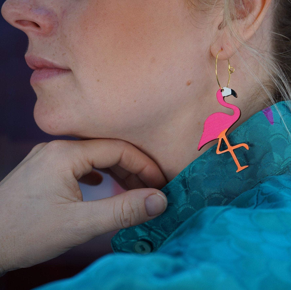 
                  
                    Load image into Gallery viewer, Neon Flamingo Hoops
                  
                