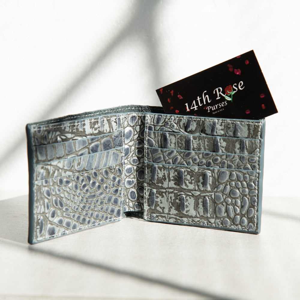 
                  
                    Load image into Gallery viewer, Handcrafted Leather Wallet - Silver Night
                  
                