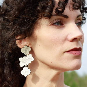 
                  
                    Load image into Gallery viewer, Hydrangea Statement Earrings - White
                  
                