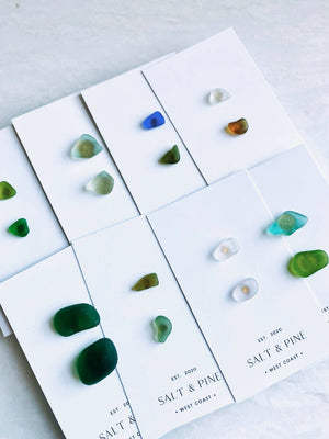 
                  
                    Load image into Gallery viewer, One Of A Kind Sea Glass Stud Earrings
                  
                