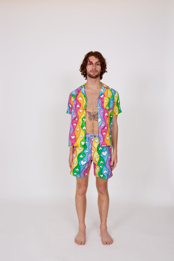 
                  
                    Load image into Gallery viewer, Rainbow Stripe Silk Shirt
                  
                