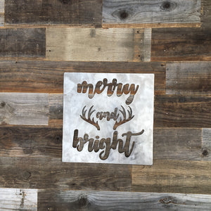 
                  
                    Load image into Gallery viewer, Rustic Home, Merry and Bright Sign, Farmhouse, Metal Words, Kitchen Wall Decor, Home Decor, Farmhouse Sign
                  
                