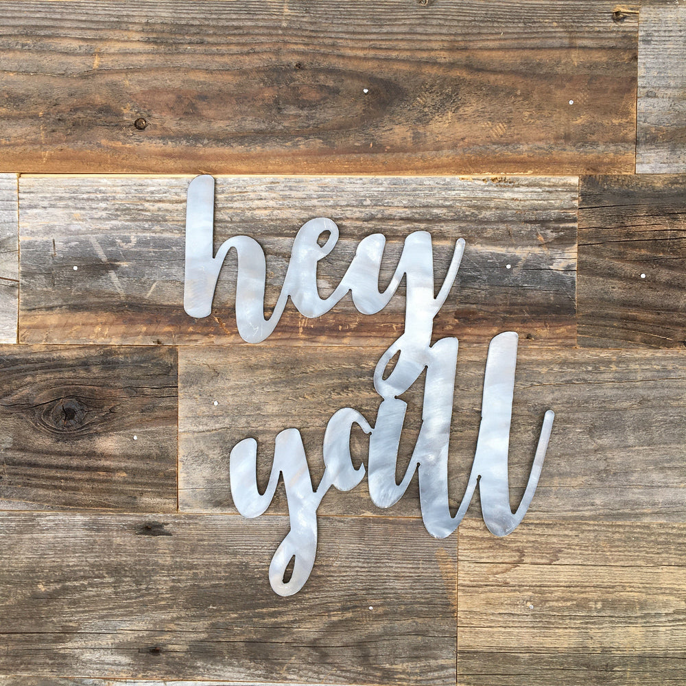 
                  
                    Load image into Gallery viewer, Rustic Home, Hey Yall Sign, Farmhouse, Metal Words, Kitchen Wall Decor, Home Decor, Farmhouse Sign
                  
                