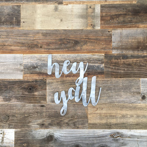 
                  
                    Load image into Gallery viewer, Rustic Home, Hey Yall Sign, Farmhouse, Metal Words, Kitchen Wall Decor, Home Decor, Farmhouse Sign
                  
                