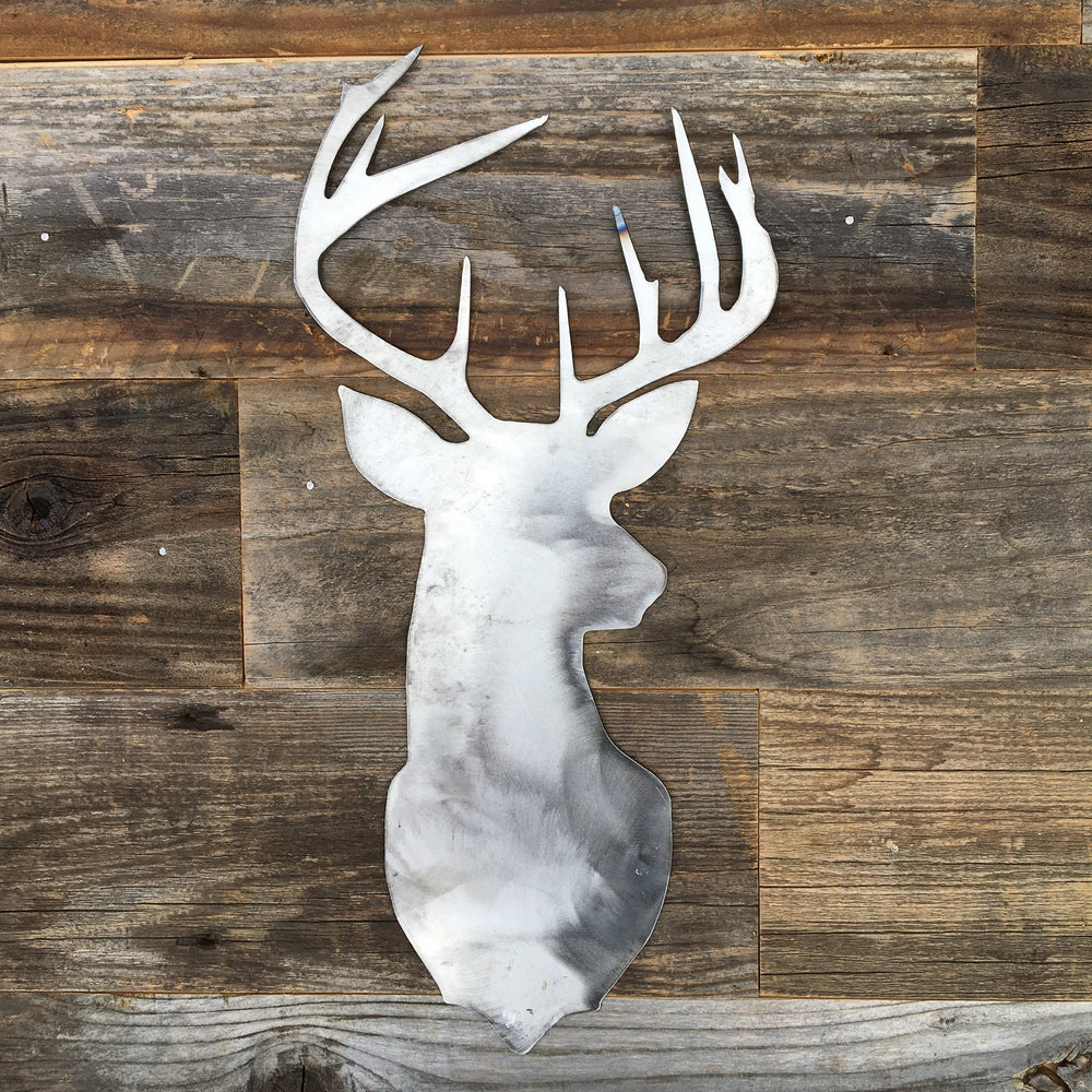 
                  
                    Load image into Gallery viewer, Rustic Home, Deer Head Sign,  Farmhouse, Metal Words, Kitchen Wall Decor, Home Decor, Farmhouse Sign
                  
                
