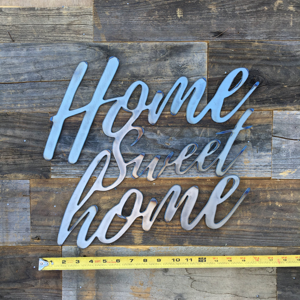 
                  
                    Load image into Gallery viewer, Rustic Home, Home Sweet Home 15 x 14,  Farmhouse, Metal Words, Kitchen Wall Decor, Home Decor, Farmhouse Sign, Motivational, Christian
                  
                