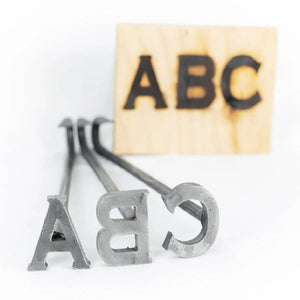 
                  
                    Load image into Gallery viewer, A-Z Alphabet Branding Irons - 2&amp;quot; Tall - 26 Letters - Custom Cowboy Monogram - The Heritage Forge
                  
                