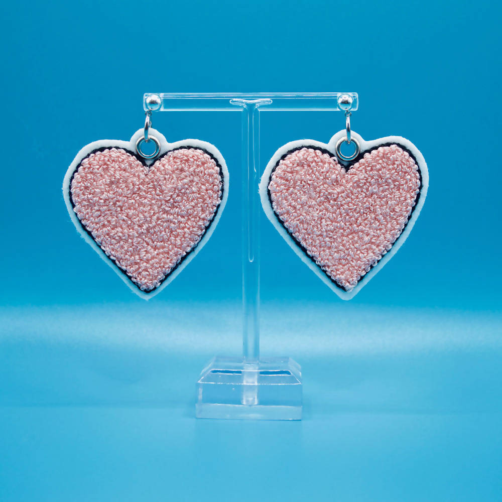 Heart Embroidered Earrings