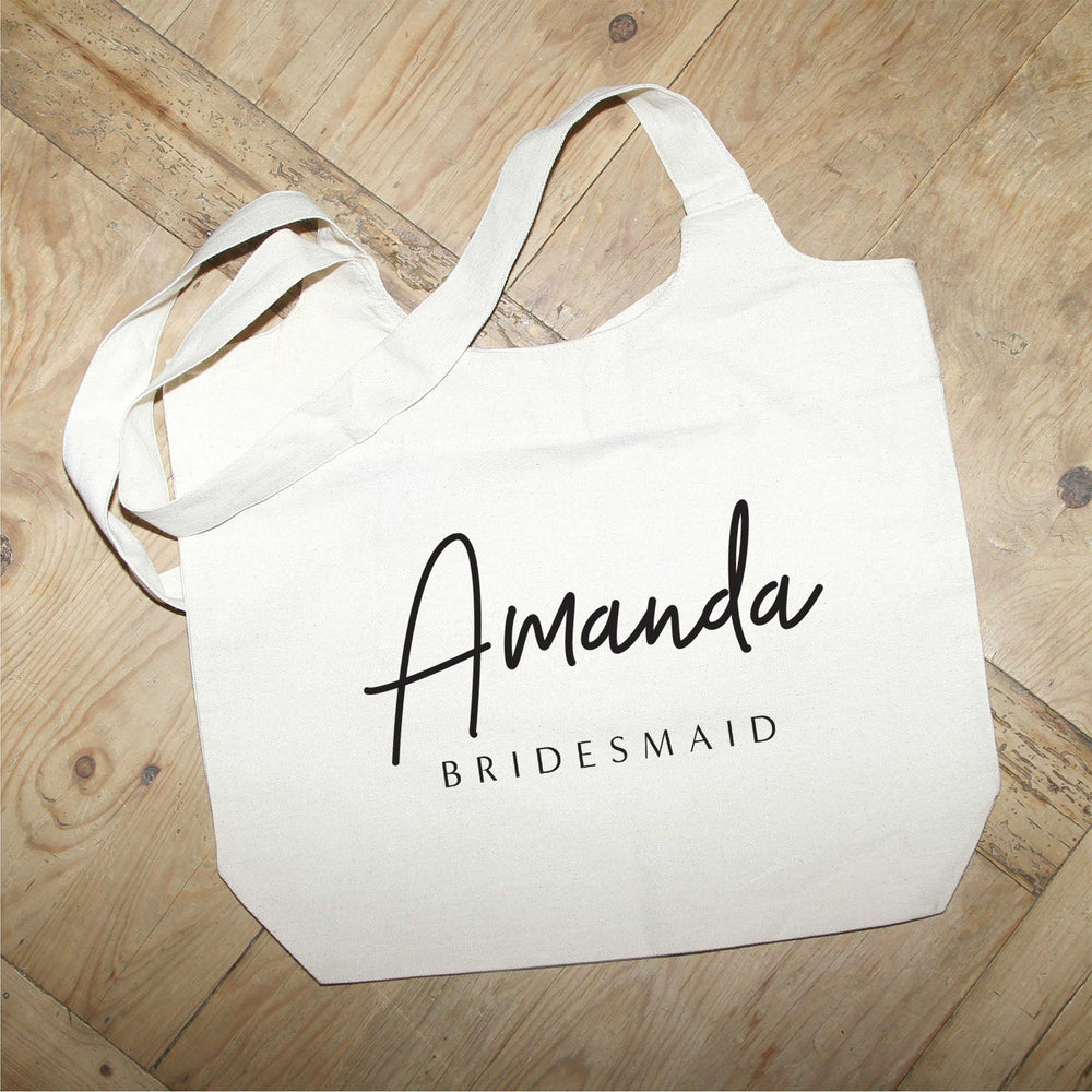 
                  
                    Load image into Gallery viewer, [Name] Custom Bridesmaid Design / Natural or Grey Tote Bag
                  
                