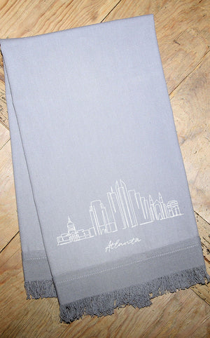 
                  
                    Load image into Gallery viewer, Custom Cityscape / Natural or Grey Kitchen Tea Towel
                  
                