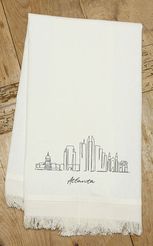 
                  
                    Load image into Gallery viewer, Custom Cityscape / Natural or Grey Kitchen Tea Towel
                  
                