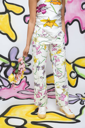 
                  
                    Load image into Gallery viewer, Flower Bouquet Double Knee Work Pants
                  
                