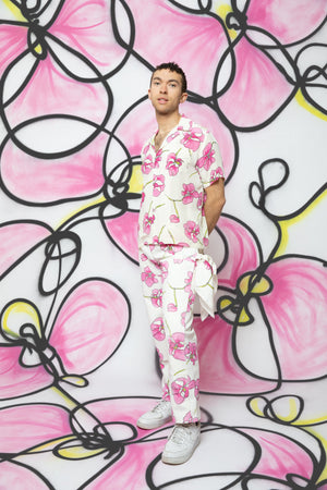 
                  
                    Load image into Gallery viewer, Pink Orchid Silk Shirt
                  
                