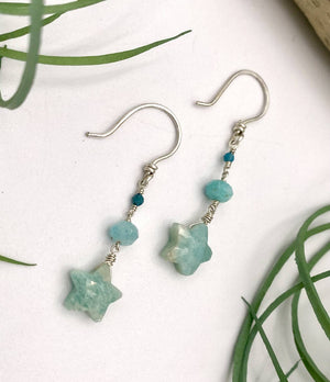 
                  
                    Load image into Gallery viewer, Amazonite Star Earrings
                  
                