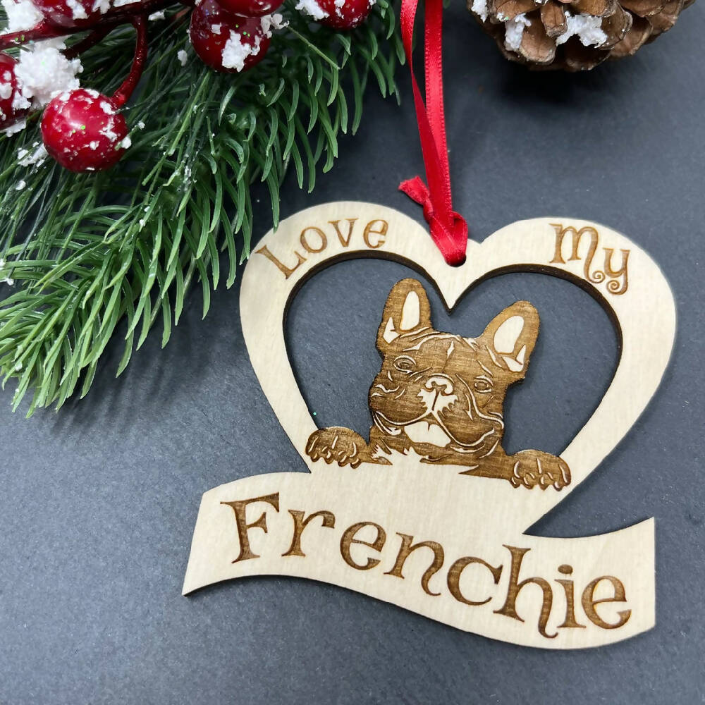 Love My Frenchie Ornament
