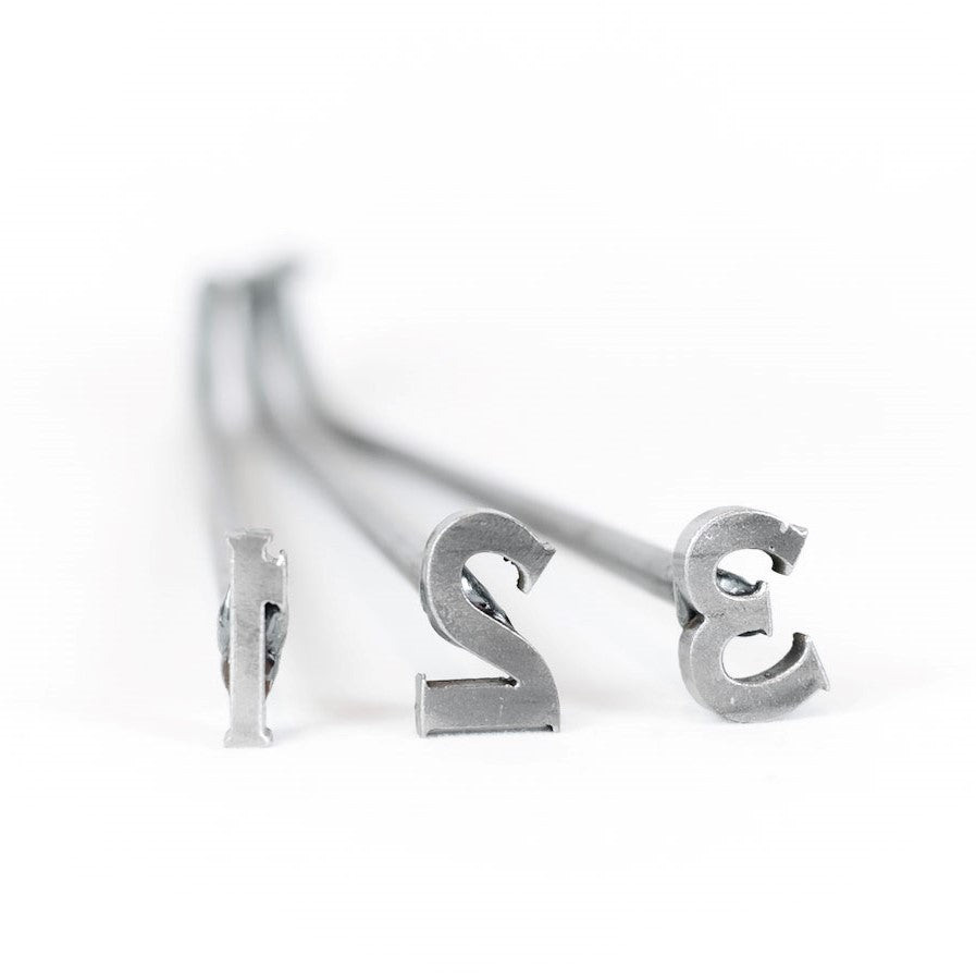 
                  
                    Load image into Gallery viewer, 0-9 Number Branding Irons - 1&amp;quot; Tall - 10 Numbers - Custom Cowboy Monogram - The Heritage Forge
                  
                