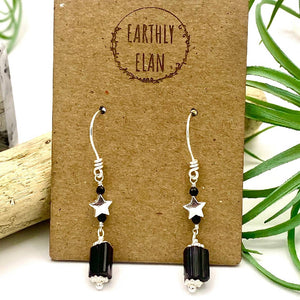 
                  
                    Load image into Gallery viewer, Black Tourmaline Star Earrings
                  
                