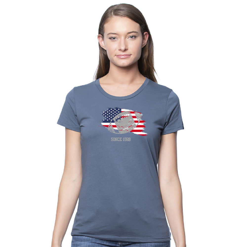 
                  
                    Load image into Gallery viewer, Flag Football womens tee STEEL BLUE
                  
                