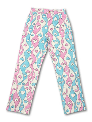 
                  
                    Load image into Gallery viewer, Blue&amp;amp;Pink Stripe Double Knee Work Pants
                  
                