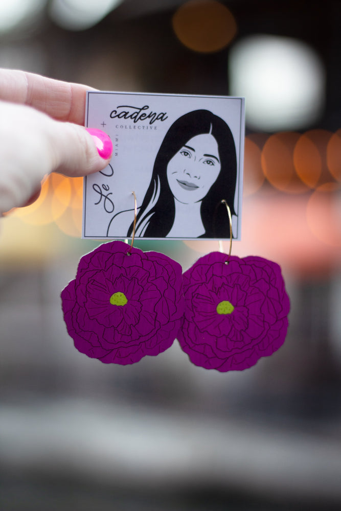 
                  
                    Load image into Gallery viewer, Purple Paper Flower Hoops
                  
                