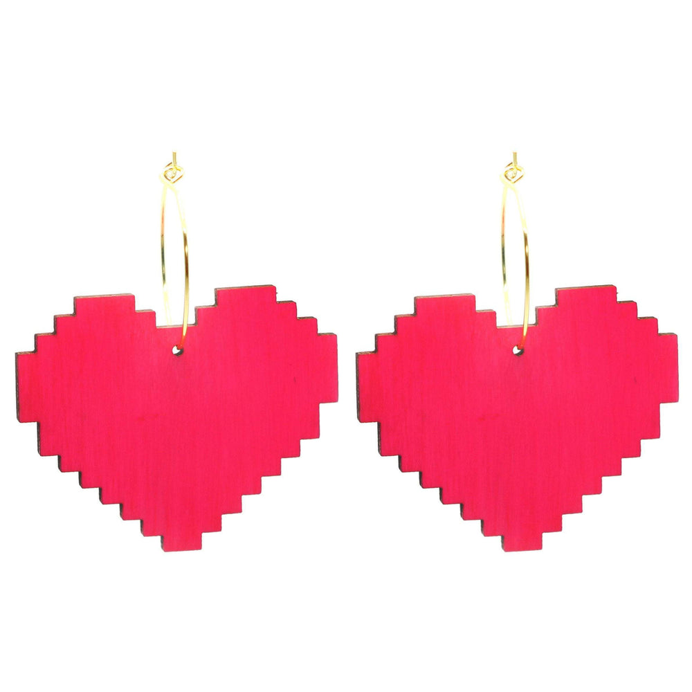 
                  
                    Load image into Gallery viewer, Pixelated Heart Hoops
                  
                