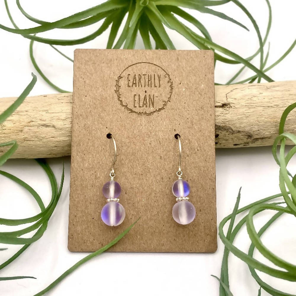 Purple Aura Quartz Earrings