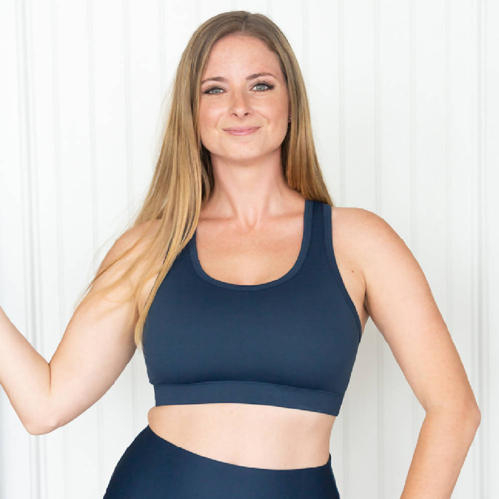 
                  
                    Load image into Gallery viewer, Deep Navy Blue Performance Bra
                  
                