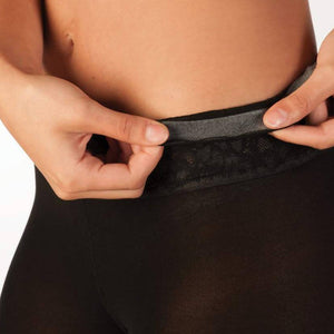 
                  
                    Load image into Gallery viewer, Sheer Black Pantyhose With Comfortable Low Rise Luxe Waistband
                  
                