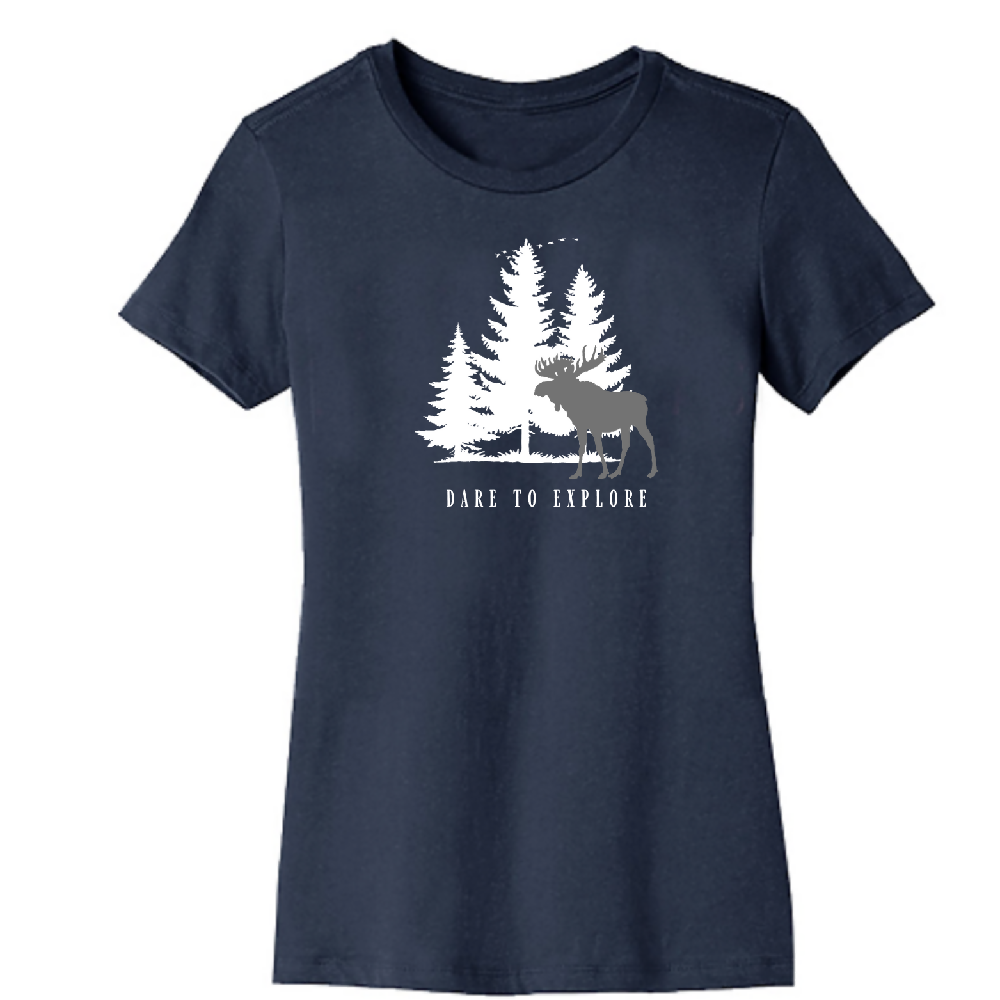 
                  
                    Load image into Gallery viewer, Dare to Explore Women&amp;#39;s Tee NAVY
                  
                