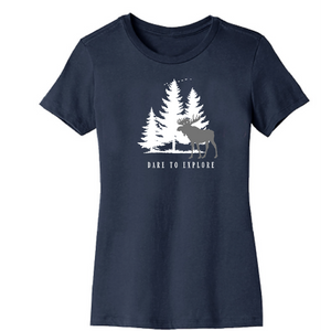 
                  
                    Load image into Gallery viewer, Dare to Explore Women&amp;#39;s Tee NAVY
                  
                