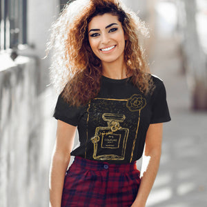 
                  
                    Load image into Gallery viewer, Graphic &amp;quot;Couture&amp;quot; Perfume Bottle Tee - Black
                  
                