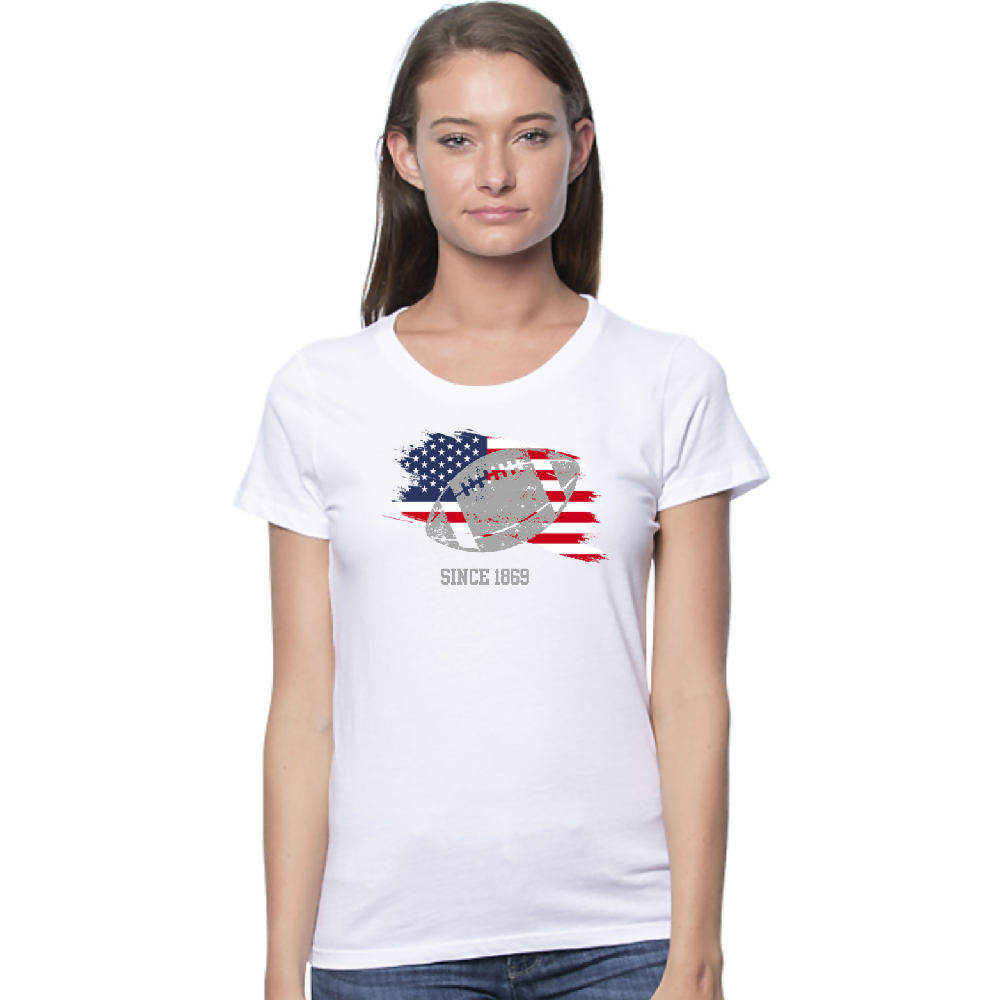 
                  
                    Load image into Gallery viewer, flag football womens tee WHITE
                  
                