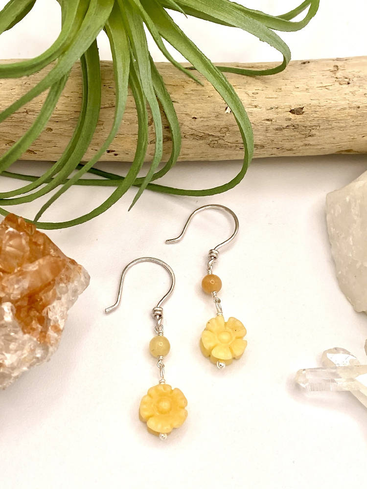 
                  
                    Load image into Gallery viewer, Yellow Daisy Earrings
                  
                
