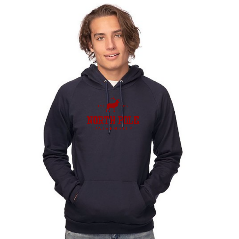
                  
                    Load image into Gallery viewer, North Pole University Hoodie NAVY
                  
                