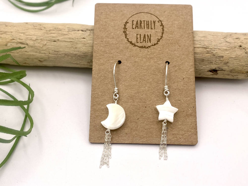 
                  
                    Load image into Gallery viewer, Shooting Star &amp;amp; Moon Earrings
                  
                