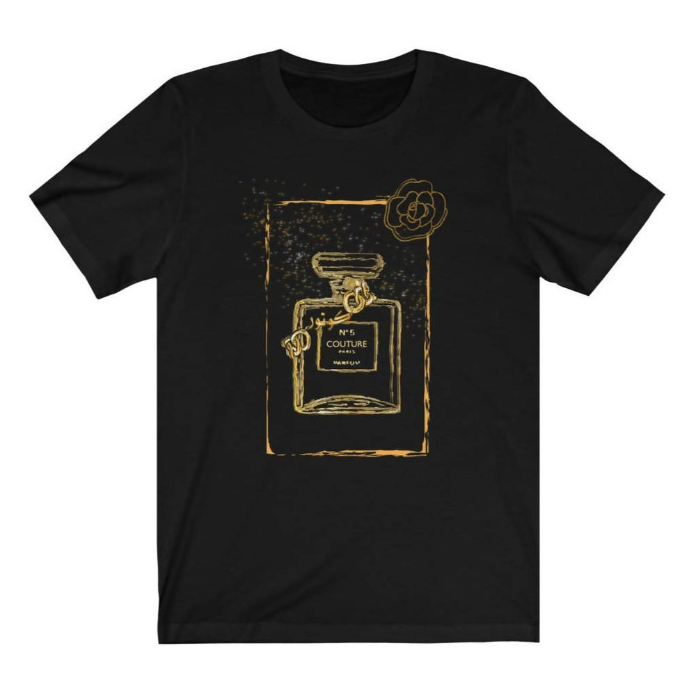 
                  
                    Load image into Gallery viewer, Graphic &amp;quot;Couture&amp;quot; Perfume Bottle Tee - Black
                  
                